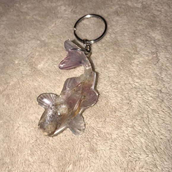 Unique Epoxy Resin Koi fish keychain with baby’s breath and petals 💕 - Picture 4 of 4
